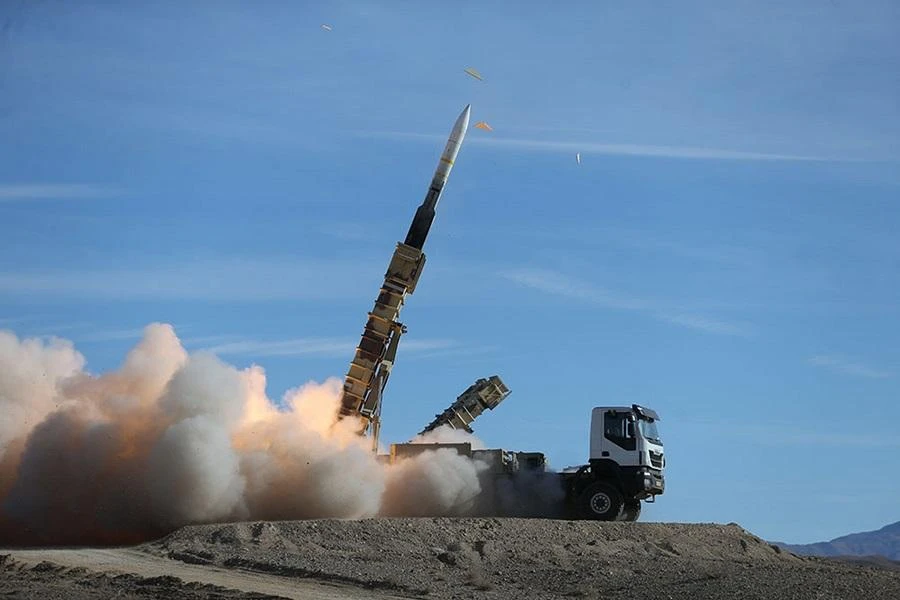 A handout picture made available by the Iranian Army office reportedly shows a Sayad missile fired from the Talash missile system during an air defence drill at an undisclosed location in Iran on November 5, 2018. (File/AFP)
