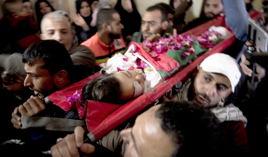 Ahmed Abu Abed, aged four years and eight months, died as a result of the wounds he received last Friday east of Khan Yunis. (AP)