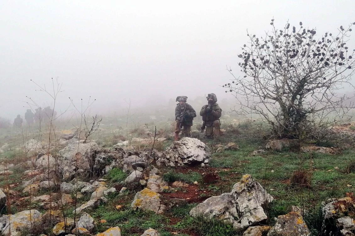 Israeli soldiers shot yesterday at three suspected Hezbollah “activists” along the Lebanon border, the army said, days after uncovering a tunnel under the frontier. (AFP)