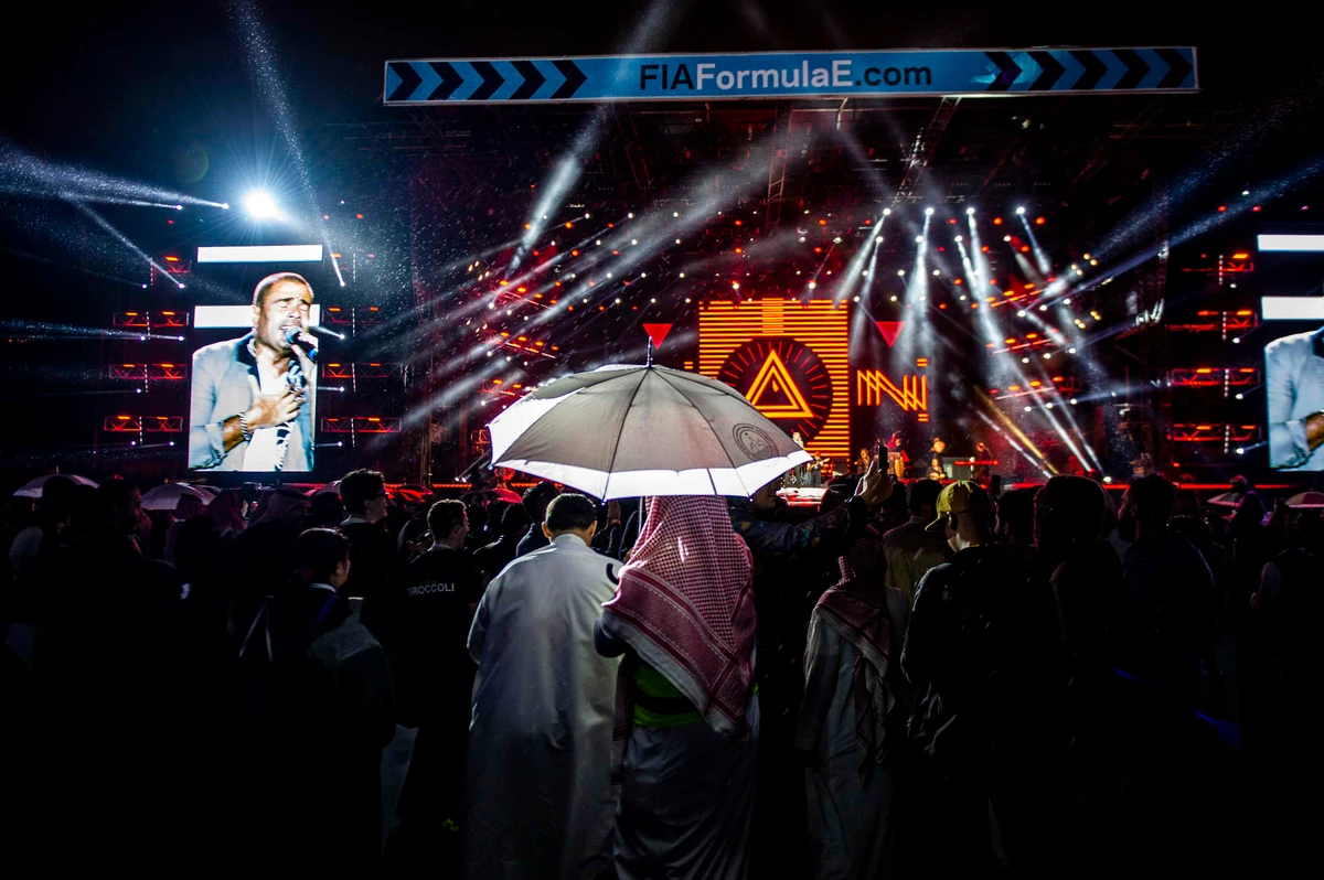 Saudi Arabia’s Ad Diriyah concert kicks off in rainy Riyadh