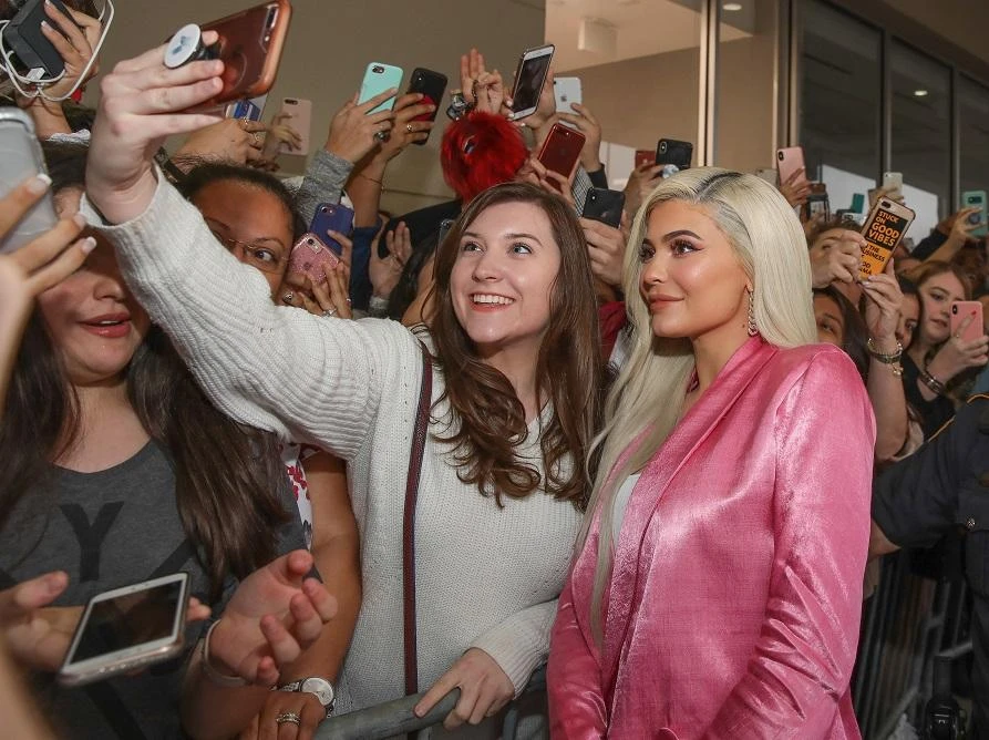 Kylie Jenner visits Houston Ulta Beauty to promote the exclusive launch of Kylie Cosmetics with the beauty retailer in November. (AFP)