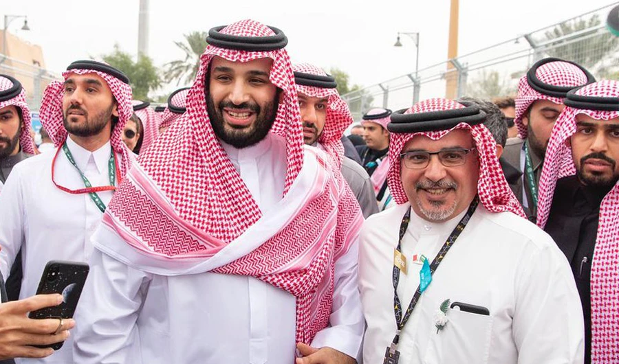 Saudi Crown Prince Mohammed bin Salman with Bahrain Crown Prince Salman bin Hamad Al-Khalifa in Ad Diriyah on Saturday. (SPA)