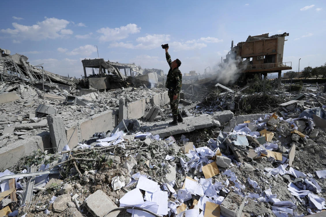 The eastern edge of Damascus bore the brunt of insurgent shelling until government forces recovered control of the Ghouta region in a Russian-backed offensive that the Syrian Observatory for Human Rights says killed 1,600 civilians. (File/AFP)