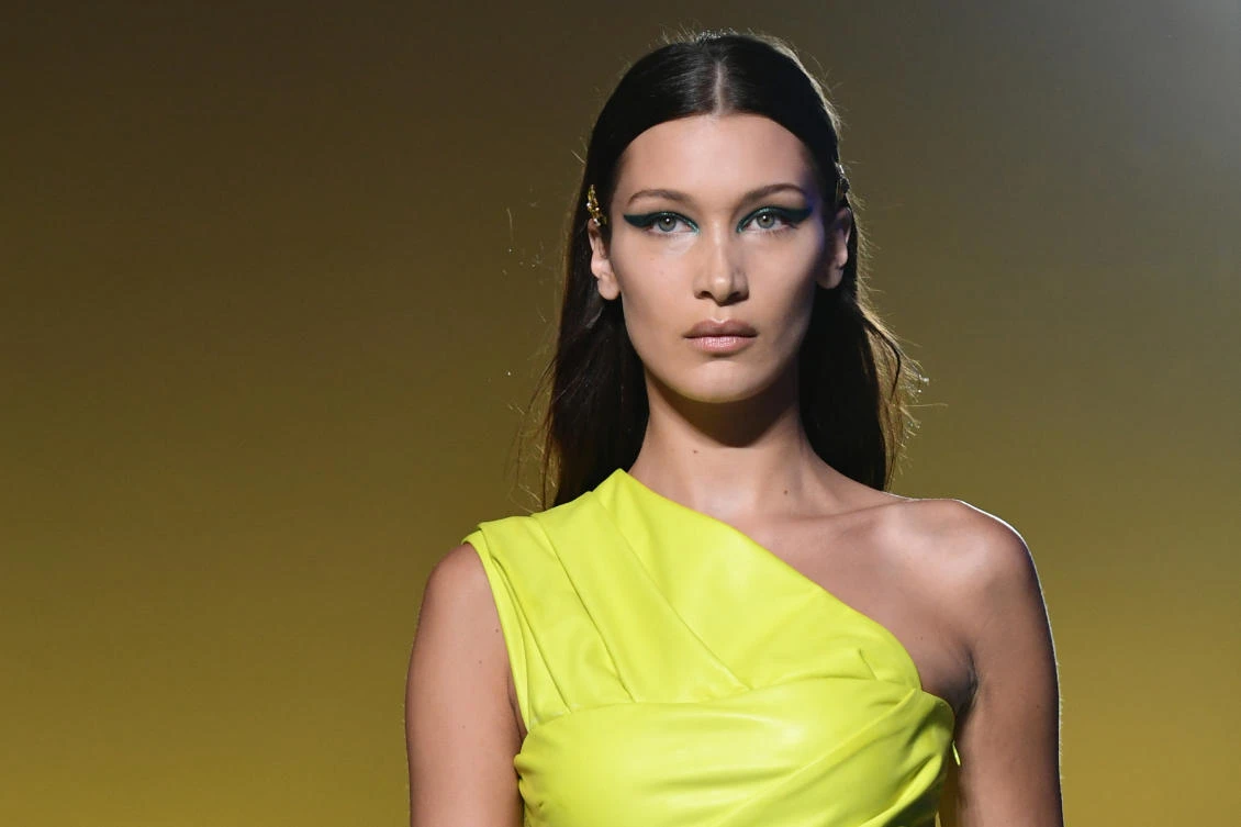 Bella Hadid walking in a Versace show earlier this year. (AFP)