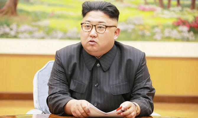 This picture taken on September 3, 2017 and released by North Korea's official Korean Central News Agency (KCNA) on September 4, 2017 shows North Korean leader Kim Jong-Un attending a meeting with a committee of the Workers' Party of Korea about the test of a hydrogen bomb, at an unknown location. (AFP)
