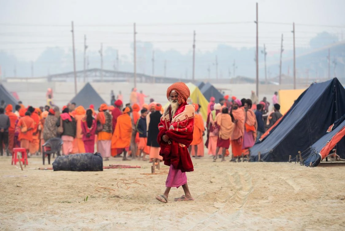 The festival has its roots in a Hindu tradition that says the god Vishnu wrested a golden pot containing the nectar of immortality from demons. (AFP)