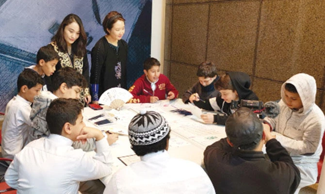 Children take part in educational programs on South Korea at the National Museum in Riyadh. (Photo/Supplied)