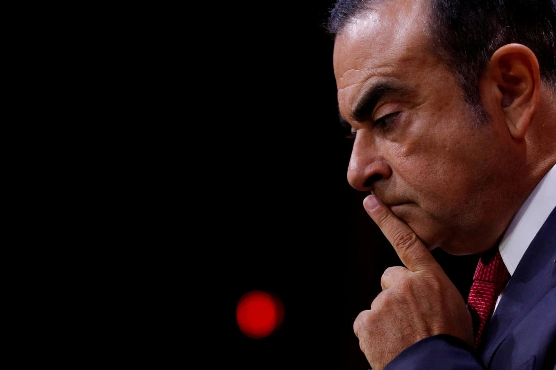 Carlos Ghosn, Chairman and CEO of the Renault-Nissan Alliance, reacts during a news conference in Paris, France. (File/Reuters)