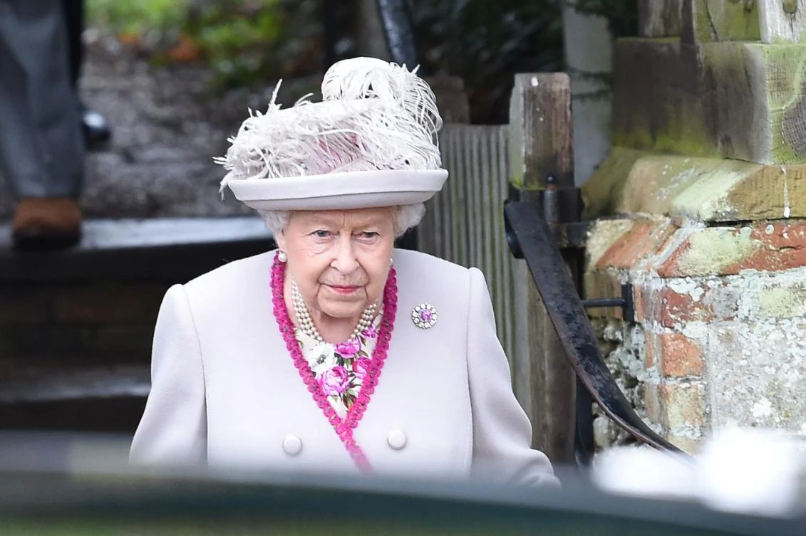 Britain's Queen Elizabeth II departs the Royal Family's traditional Christmas Day service at St Mary Magdalene Church in Sandringham, Norfolk, eastern England, on December 25, 2018. (AFP)