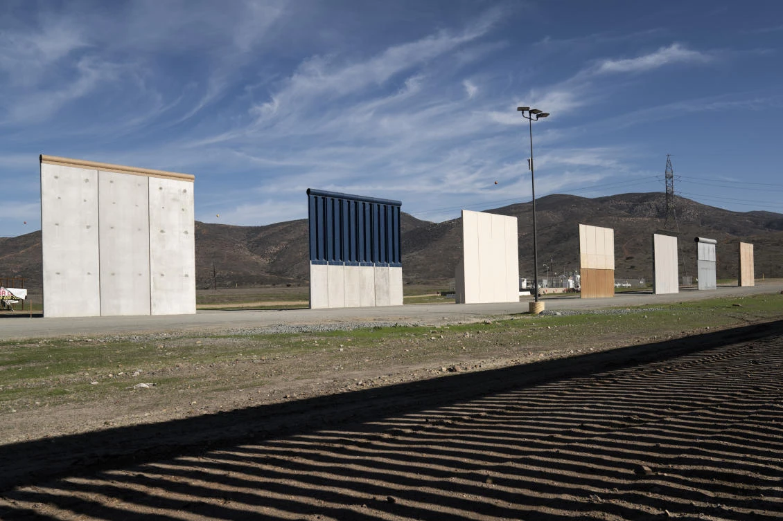 Border wall prototypes stand in San Diego near the Mexico US border, seen from Tijuana. The US federal government remains partially closed in a protracted standoff over President Donald Trump’s demand for money to build a border wall with Mexico. (AP)
