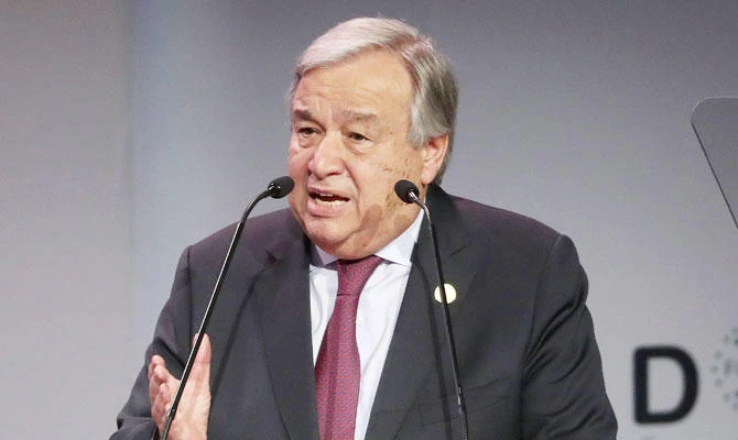 United Nations' Secretary General Antonio Guterres speaks during the Doha Forum in the Qatari capital on December 16, 2018. (AFP)