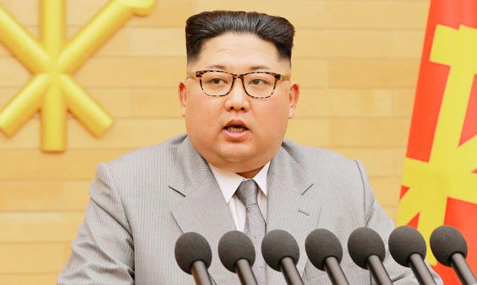 In this Jan. 1, 2018, file photo provided by the North Korean government, North Korean leader Kim Jong Un delivers his New Year's speech at an undisclosed place in North Korea. (AP)