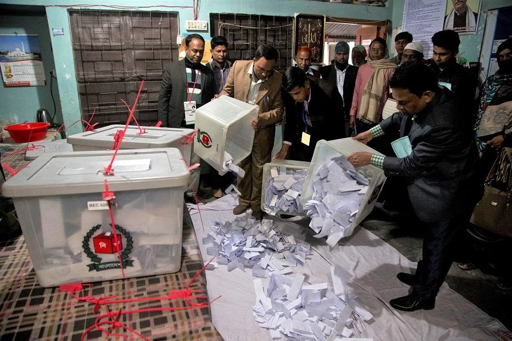 Some 104 million people in the Muslim-majority country were eligible to vote, including many young, first-time voters. (AP)