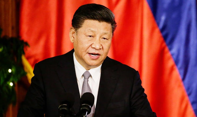 Chinese President Xi Jinping speaks during a joint press statement with Philippines' President Rodrigo Duterte (unseen) at the Malacanang Presidential Palace in Manila on November 20, 2018. (AFP)