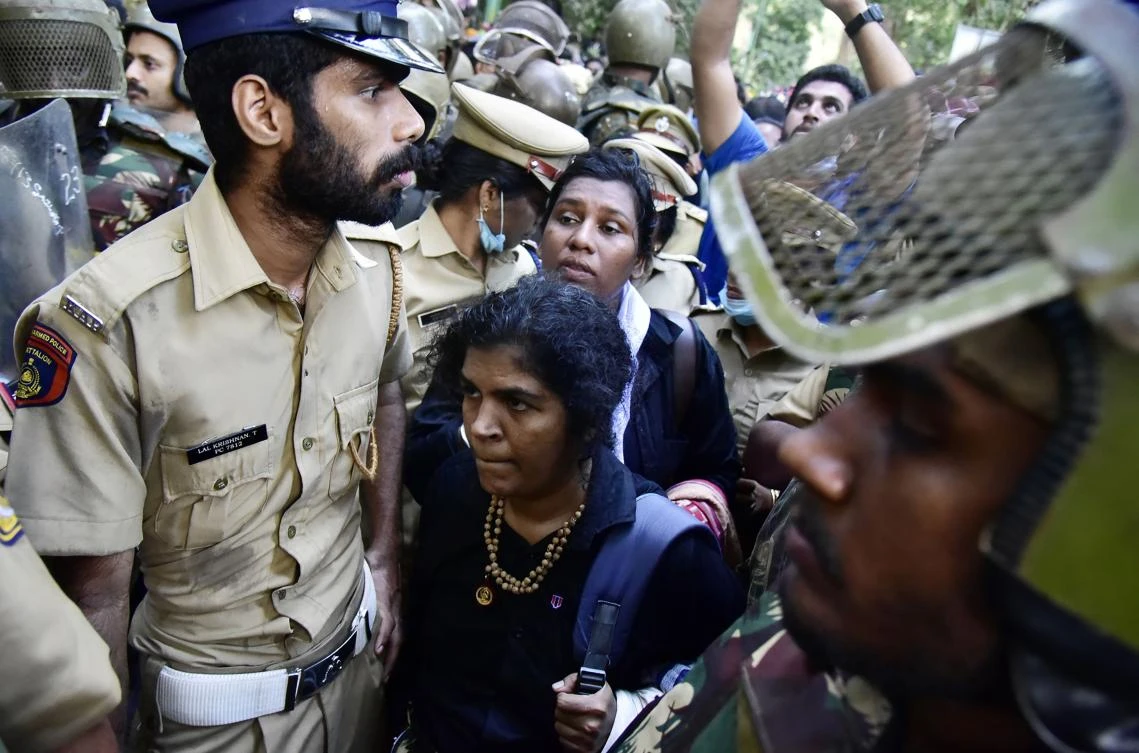 Hundreds of Hindu activists on December 24 blocked a path leading to one of the religion's holiest temples in southern India to stop a group of women making a new attempt to reach the landmark, which has been opened to women devotees by an Indian Supreme Court order. (File/AFP)