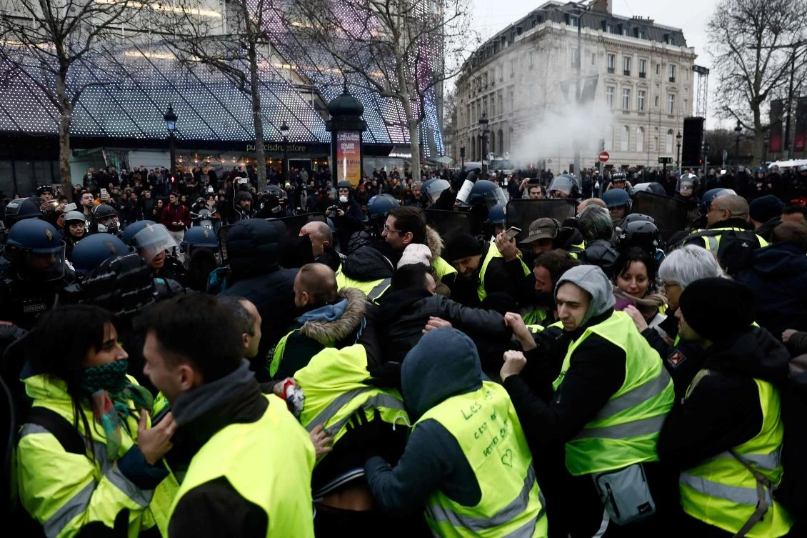 The yellow vests became symbolic of the protests in Paris over planned tax hikes. (File/AFP)