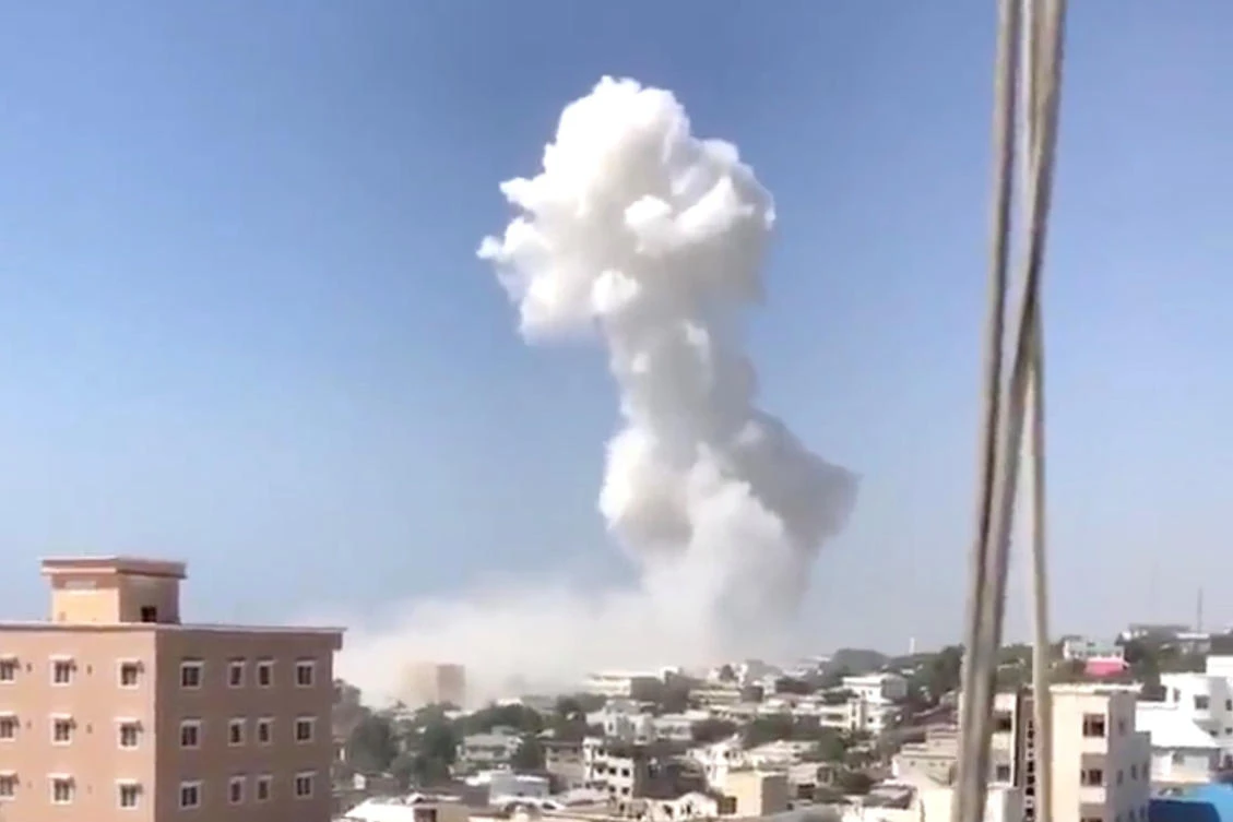 File photo shows smoke rising after an explosion in Mogadishu, Somalia December 22, 2018 in this still image taken from social media video. (Reuters)