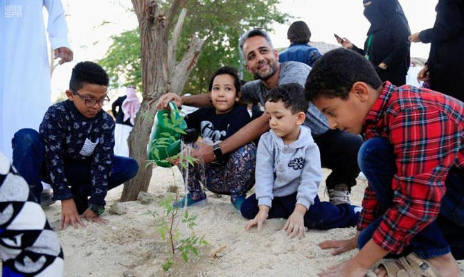 Saudi Irrigation Organization aims to plant 10 million trees within four years to achieve the objectives of Vision 2030. (SPA)