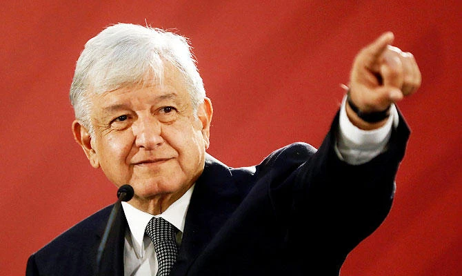 Mexico's new President Andres Manuel Lopez Obrador holds a news conference at National Palace in Mexico City, Mexico December 3, 2018. (REUTERS)