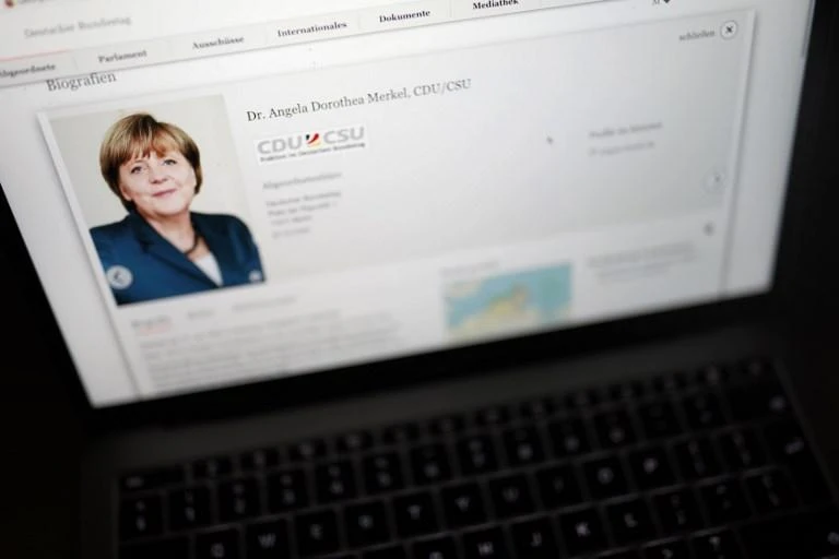 A far-reaching breach exposed the documents of hundreds of politicians, including Chancellor Angela Merkel, above. (AFP)