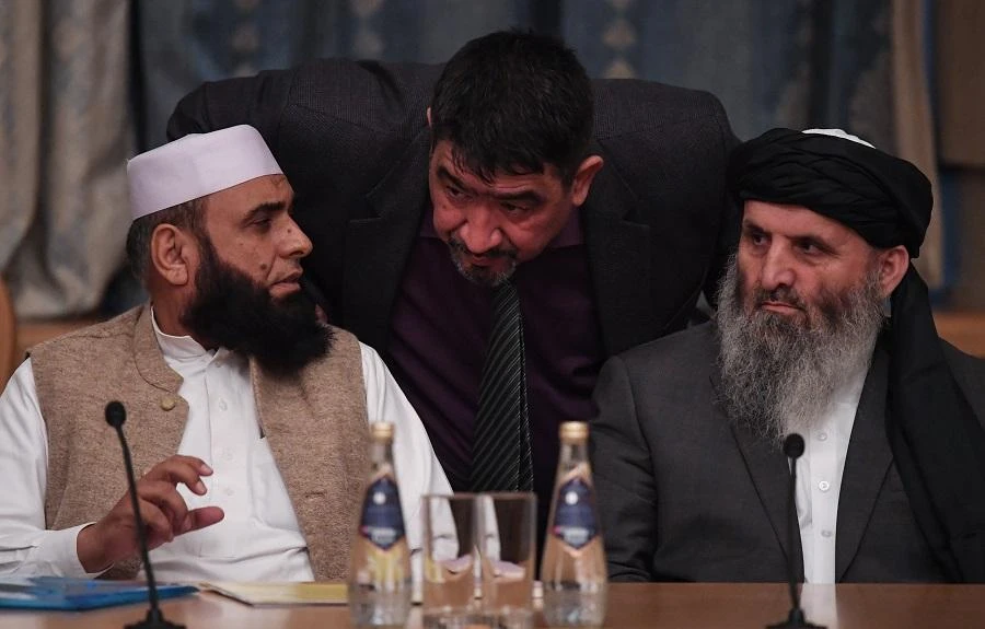 Taliban representatives attended a meeting in Moscow last November. (File/AFP)