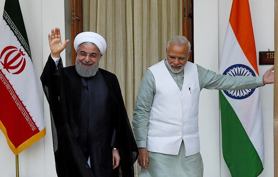 Iranian President Hassan Rouhani and his Indian counterpart Narendra Modi. (File/AFP)