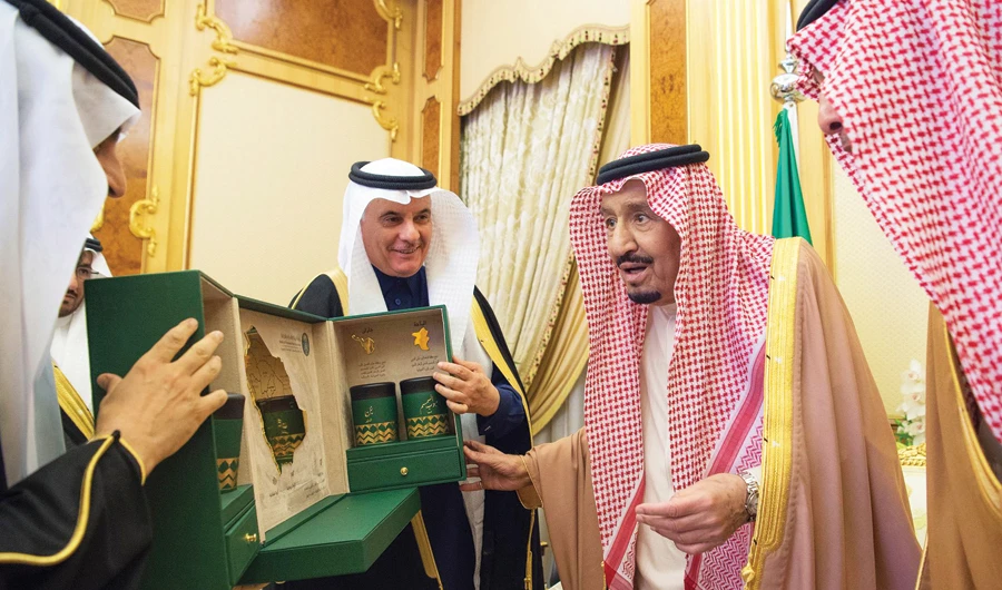 King Salman inaugurated the Sustainable Agricultural Rural Development Program at Al-Yamamah Palace in Riyadh on Wednesday. (SPA)