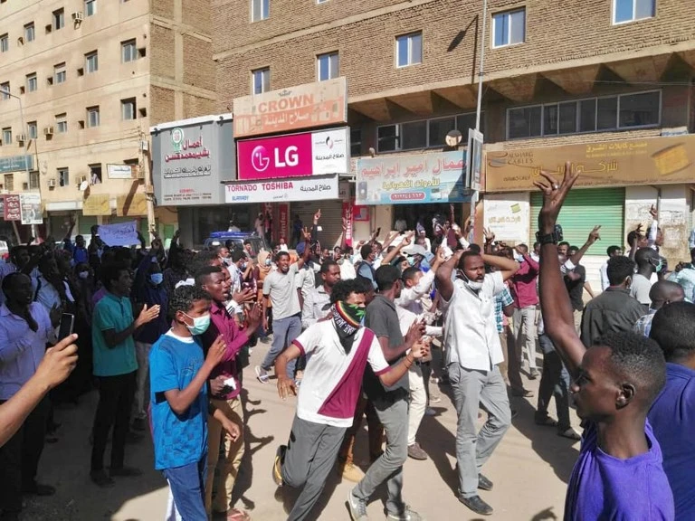 Sudanese protesters chant slogans during an anti-government demonstration in the capital Khartoum on January 6, 2019. (File/AFP)