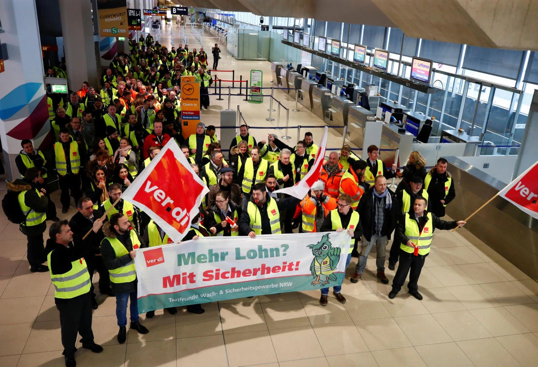 German airport security staff strike hits more than 600 flights