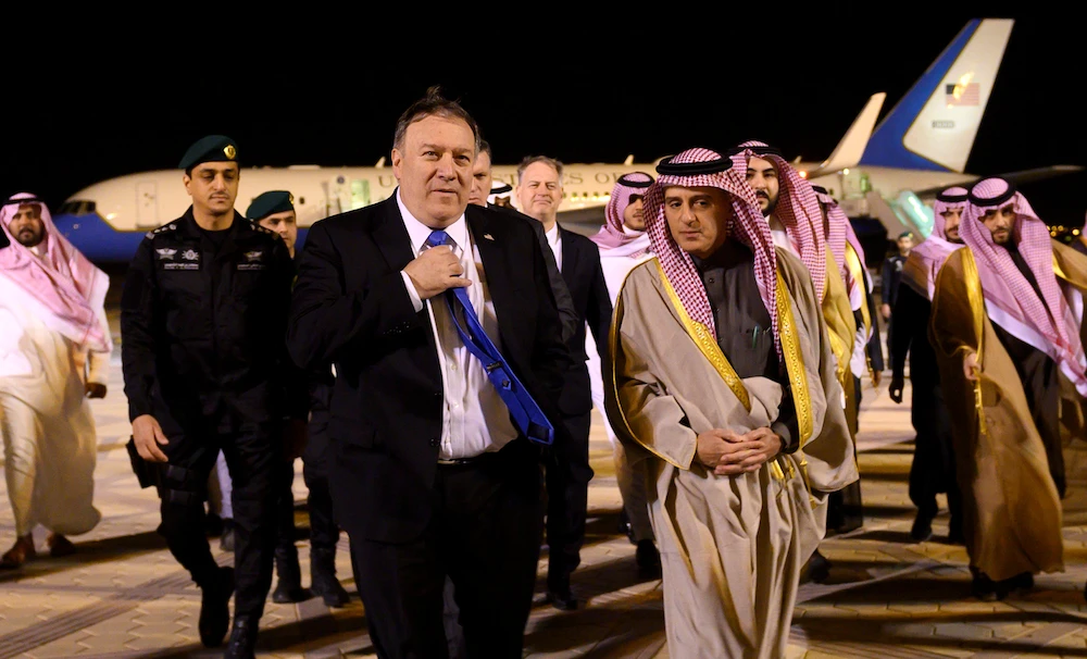 US Secretary of State Mike Pompeo met with Saudi Arabia's Minister of State for Foreign Affairs Adel Al-Jubeir. (Reuters)