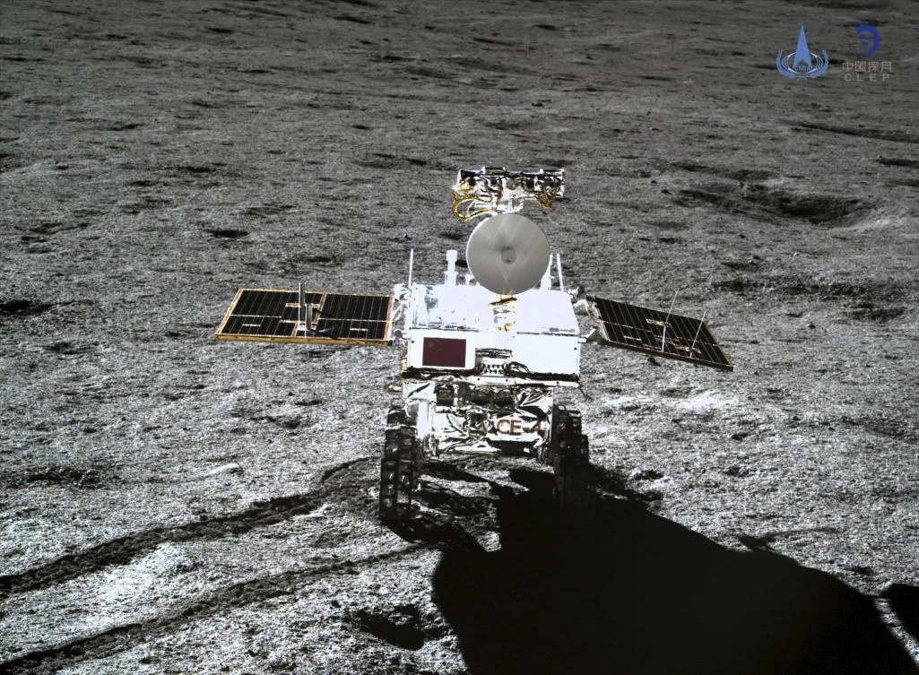 In this photo provided Jan. 12, 2019, by China National Space Administration via Xinhua News Agency, the rover Yutu-2 is seen in a photo taken by the lander of the Chang'e-4 probe on Jan. 11, 2019. (AP)