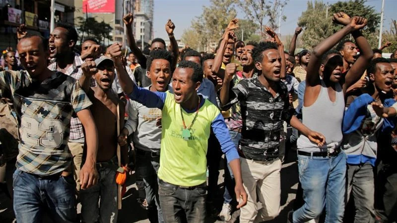 Ethiopian demonstrators started a five-day blockade of the highway to neighboring Djibouti on Sunday. (Reuters)