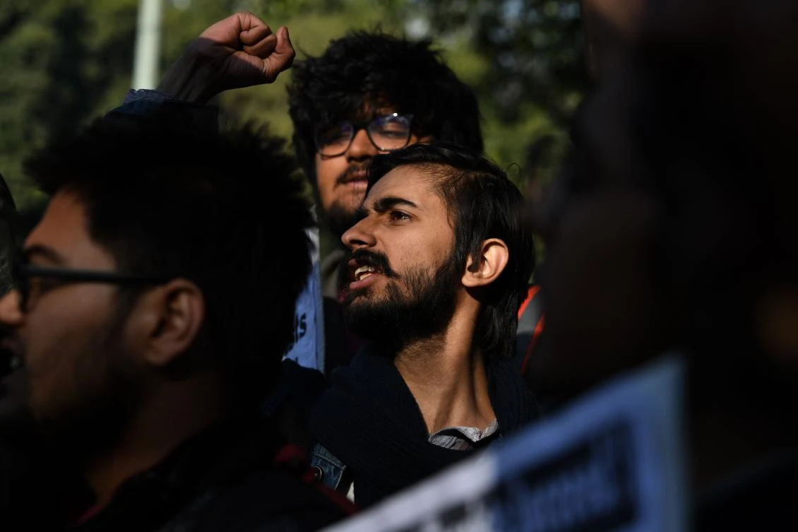 Police used the 1870 law against 10 people, including a student organizer, for the 2016 rally at Delhi’s Jawaharlal Nehru University where police say anti-India posters were raised. (File/AFP)