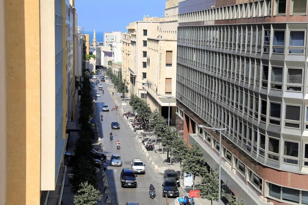 File photo showing A general view shows a street hosting banks and financial institutions, known as Banks Street, in Beirut Central District, Lebanon. (Reuters)