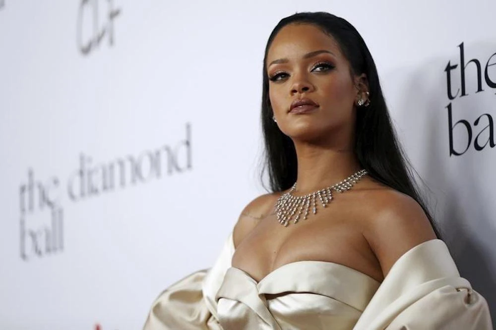 File photo showing singer Rihanna posing at the second annual Diamond Ball fundraising event in Santa Monica, California 2015. (Reuters)