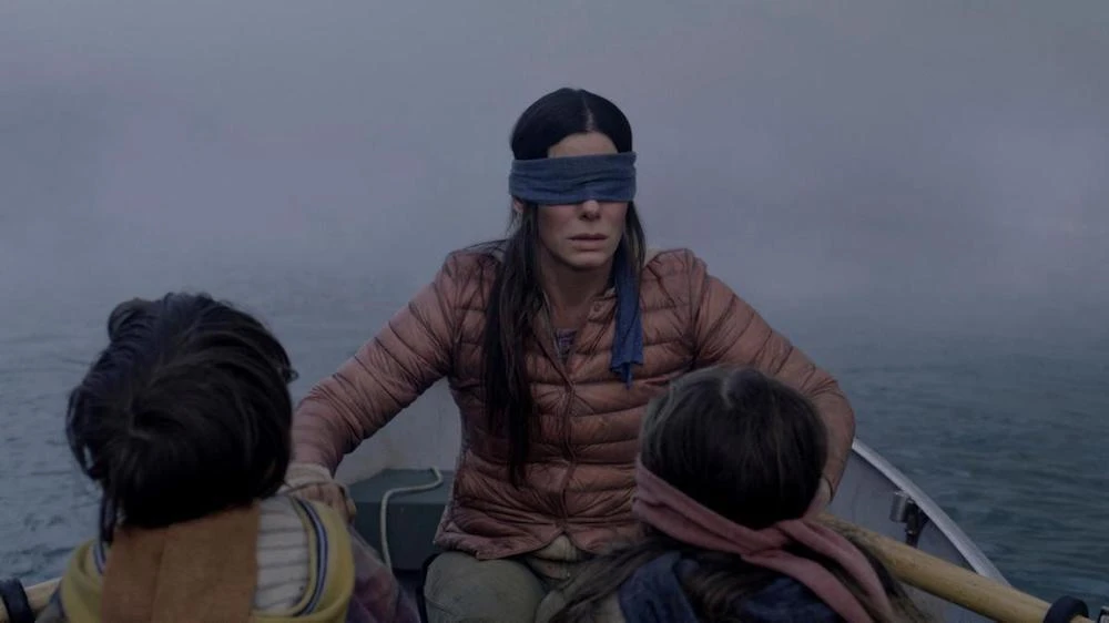 File Photo showing Sandra Bullock in a scene from the film 'Bird Box'. (Netflix via AP)