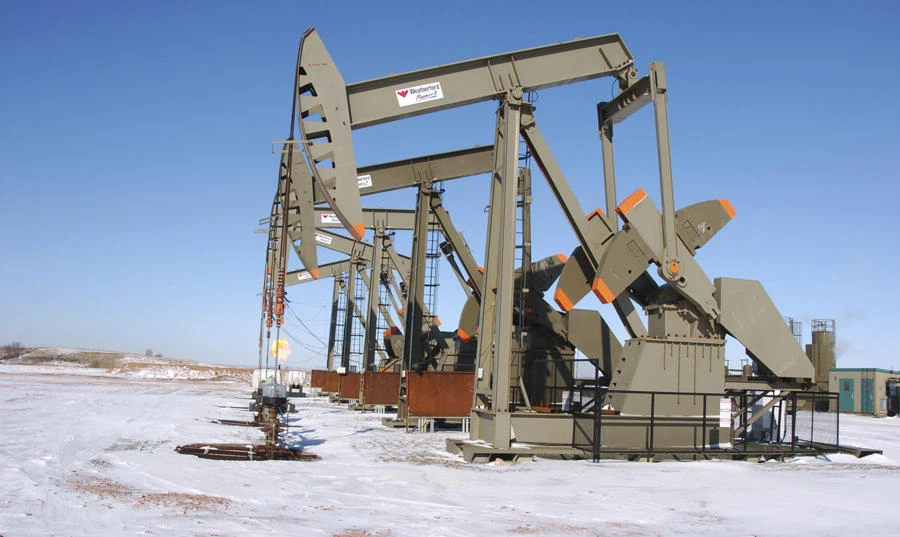 An oil well on the Fort Berthold Indian Reservation near Mandaree, in the US state of North Dakota is shown in this file photo. (AP Photo/Matthew Brown, File)