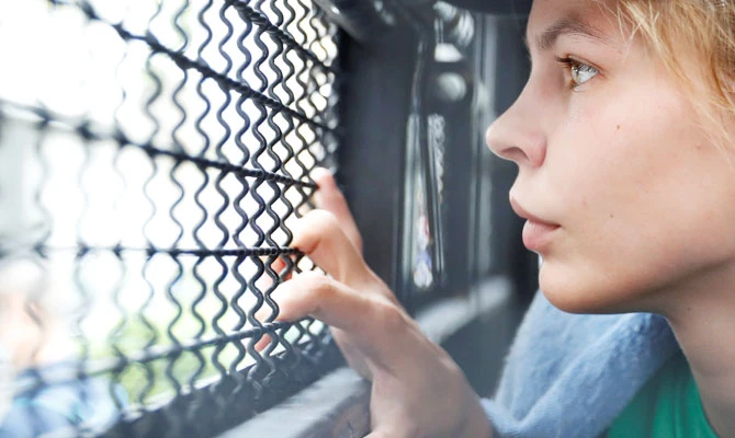 Anastasia Vashukevich, a Belarusian model and escort who caused a stir last year after she was arrested in Thailand and said she had evidence of Russian interference in the 2016 U.S. presidential election, is pictured at the immigration detention center before being deported in Bangkok, Thailand, January 17, 2019. (REUTERS)