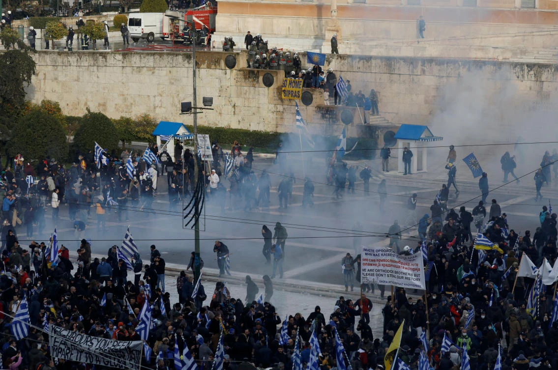 Police fire tear gas as Greeks rally over Macedonia name deal