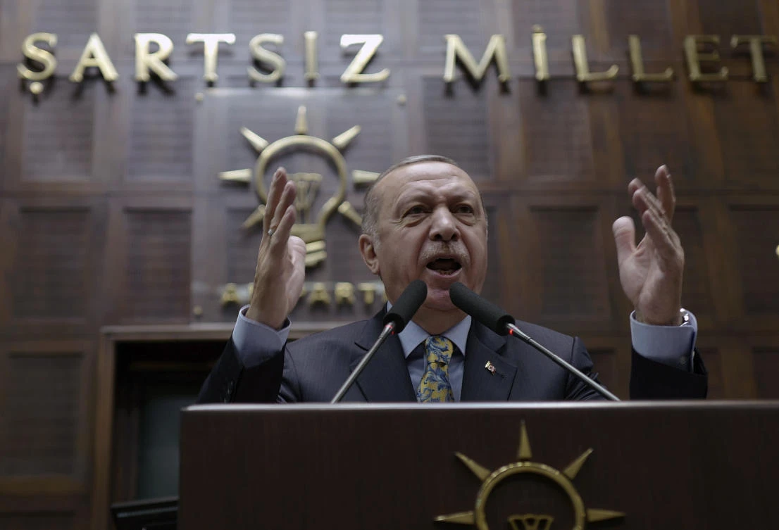 Erdogan says Turkey will establish a 20-mile (some 30-kilometer) deep "safe zone" in northern Syria following discussions with U.S. President Donald Trump. (AP/Burhan Ozbilici)