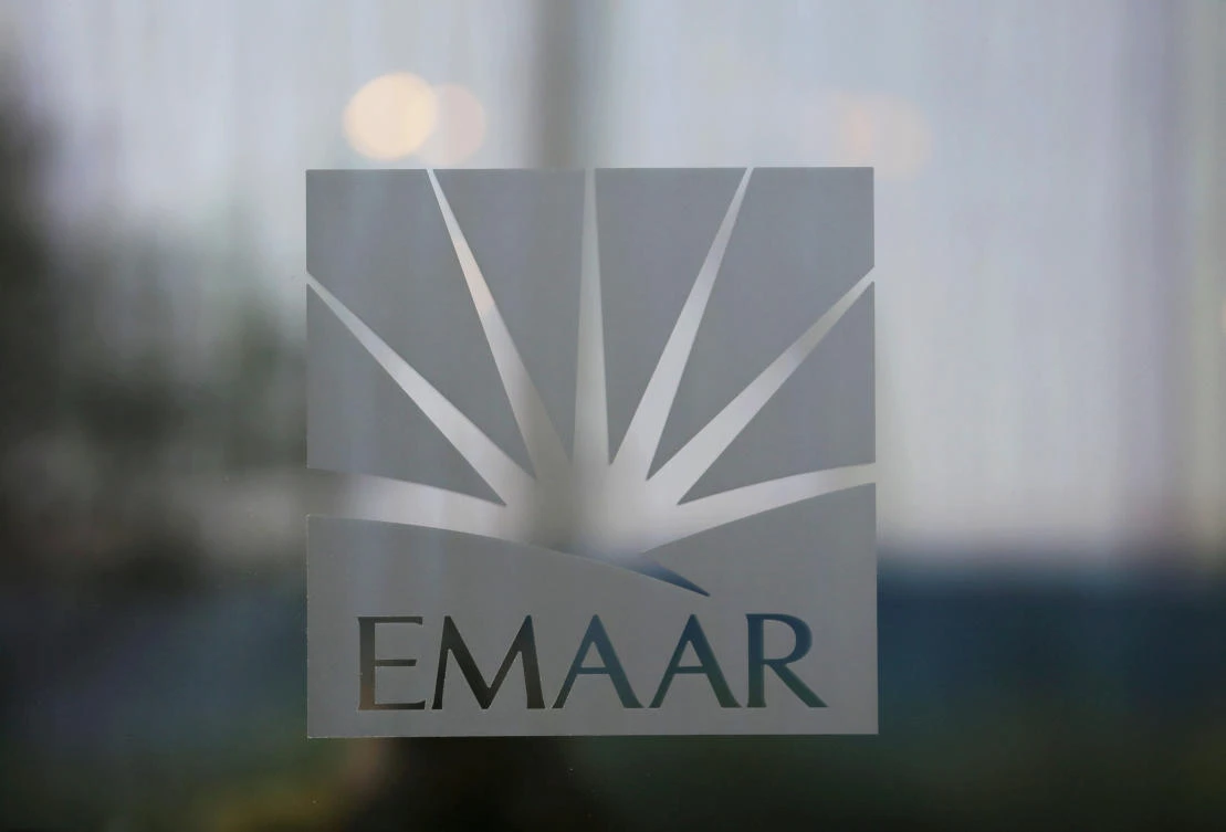 The corporate logo of EMAAR is seen in Dubai, United Arab Emirates, December 28, 2018. (Reuters)