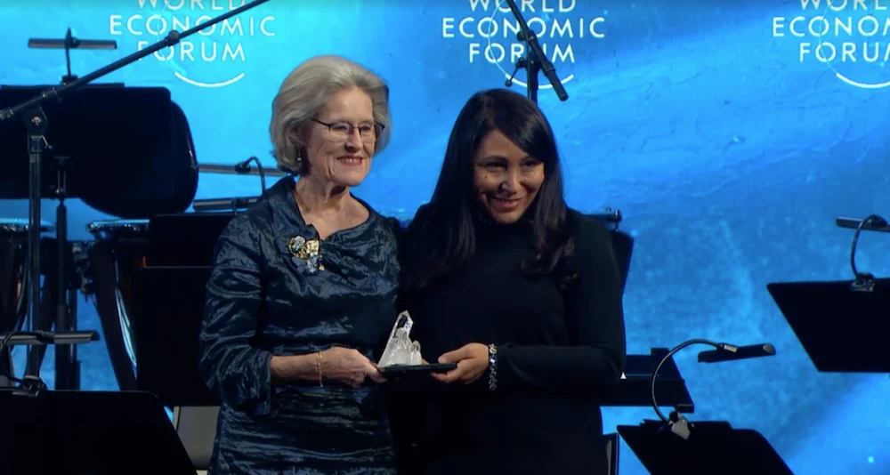 Saudi Arabian filmmaker Haifaa Al-Mansour picks up Crystal Award at Davos 2019