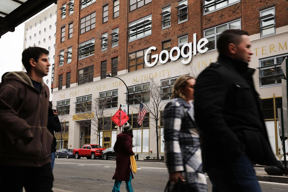 Google’s New York city office. Global tech players have been accused of selling advertising in the Middle East at the cheapest possible price as they have already covered their infrastructure costs in their home countries. (AFP)