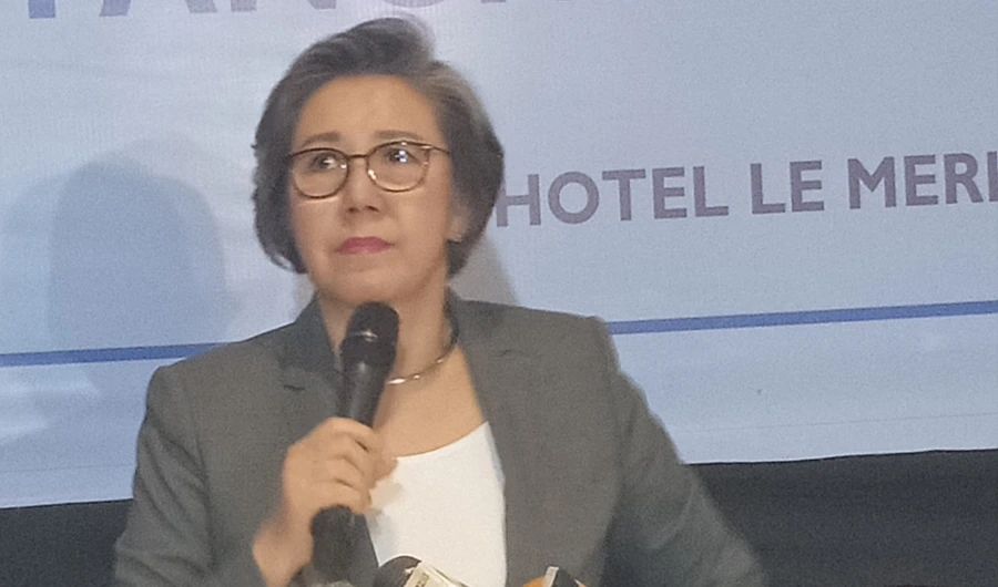 UN Special Rapporteur Yanghee Lee briefs the media in Dhaka on Friday. (AN photo)