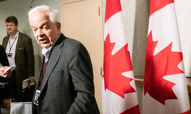John McCallum, Canadian ambassador to China, arrives for a cabinet meeting in Sherbrooke, Quebec, Wednesday, Jan. 16, 2019. (AP)