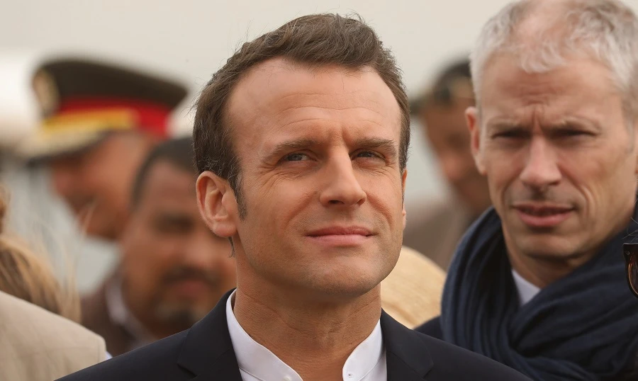 French President Emmanuel Macron is heading a large delegation on a three-day trip to the Arab world’s most populous country. (File/AFP)