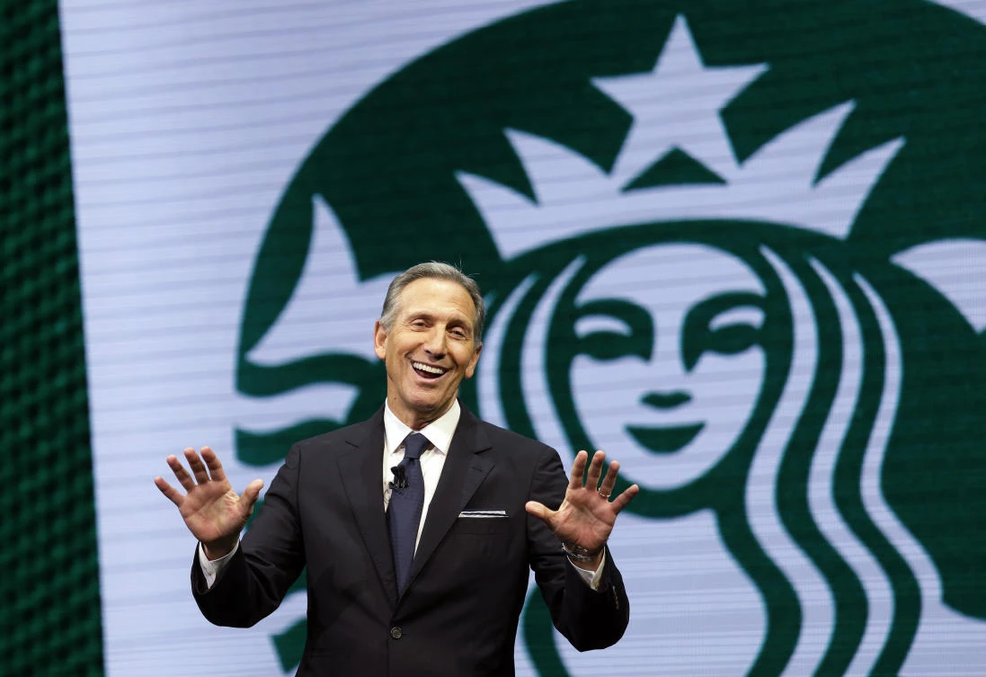 Howard Schultz, who grew up in a working-class neighborhood in New York City, moved to the northwestern state of Washington in the 1980s and built Starbucks into a global coffee shop behemoth. (AP)