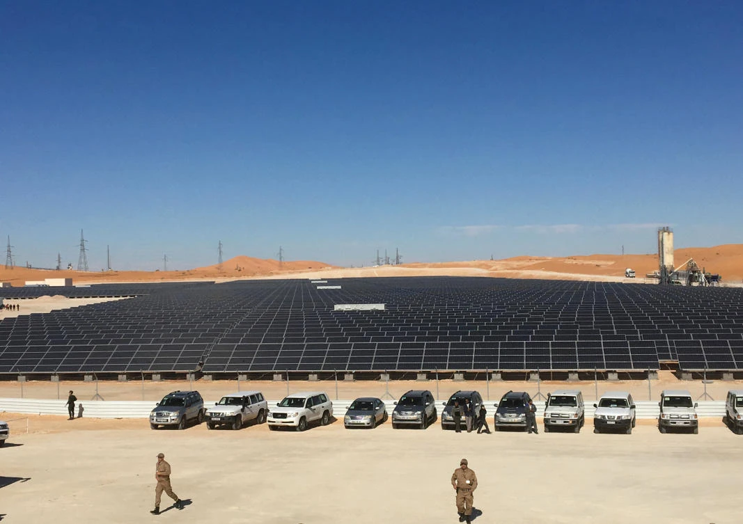 Algerian state energy firm Sonatrach' solar plant is pictured in Bir Rebaa oil field in southern Algeria, November 25, 2018. (Reuters)