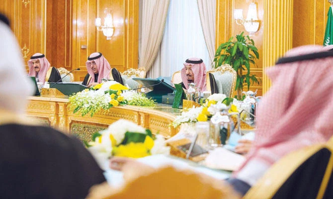 King Salman chairs the Cabinet session in Riyadh on Tuesday. (SPA)