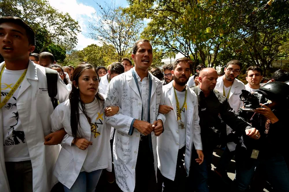 The European Parliament recognised Venezuela's self-declared interim president Juan Guaido as the de-facto head of state on Thursday. (AFP)